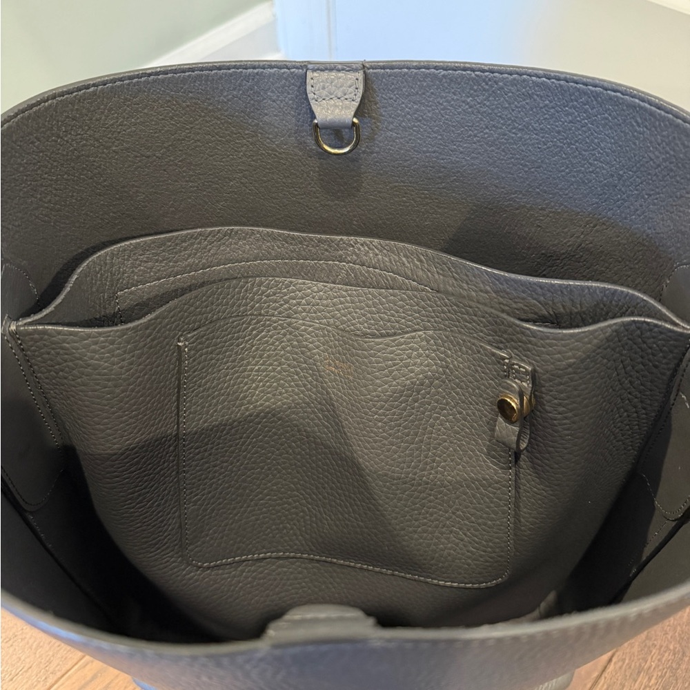 Cuyana Dark Gray Linea Leather Bucket Bag - Picture 12 of 12
